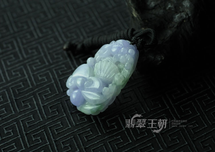 糯冰种紫罗兰缅甸翡翠“金玉满堂”挂件