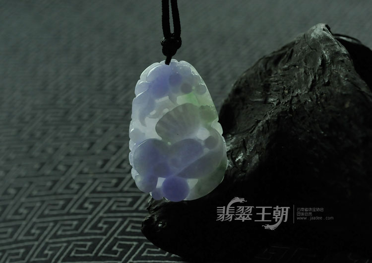 糯冰种紫罗兰缅甸翡翠“金玉满堂”挂件