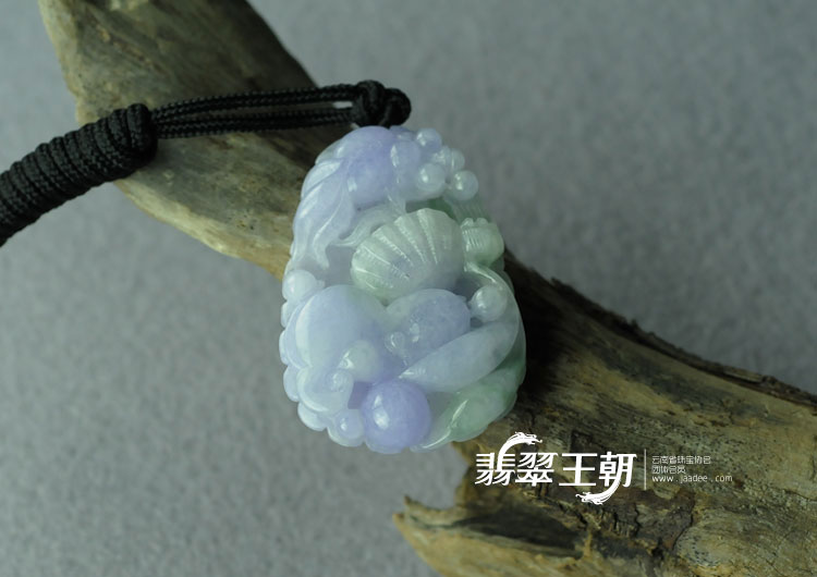 糯冰种紫罗兰缅甸翡翠“金玉满堂”挂件