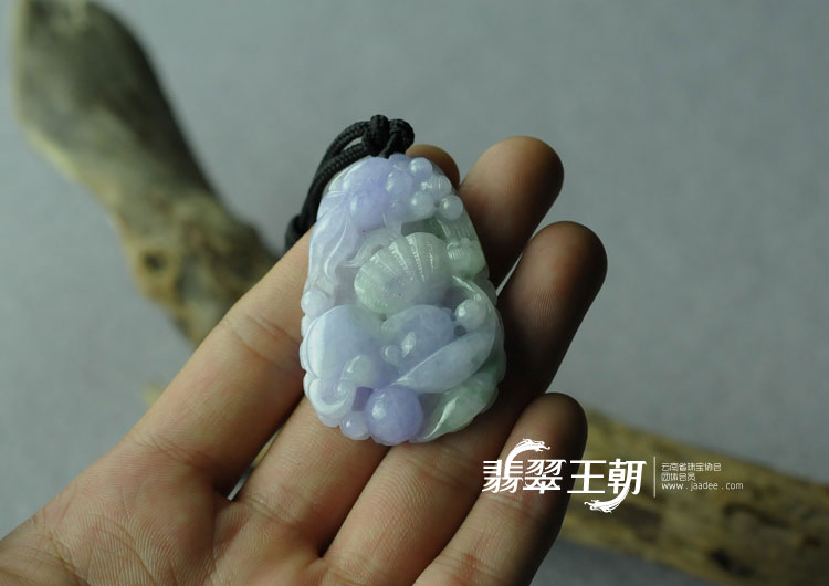 糯冰种紫罗兰缅甸翡翠“金玉满堂”挂件