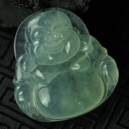 玻璃种淡晴水缅甸翡翠玉佛挂件