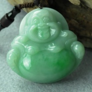 细糯种翠色缅甸翡翠玉佛挂件
