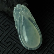 冰种飘花缅甸翡翠福在眼前挂件