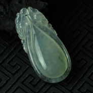 冰种飘花缅甸翡翠福在眼前挂件