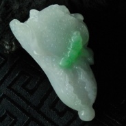 糯冰种淡紫罗兰飘翠缅甸翡翠白菜挂件