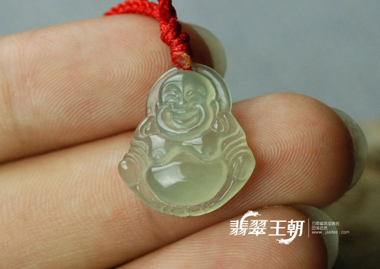 冰玻种晴水缅甸翡翠玉佛挂件