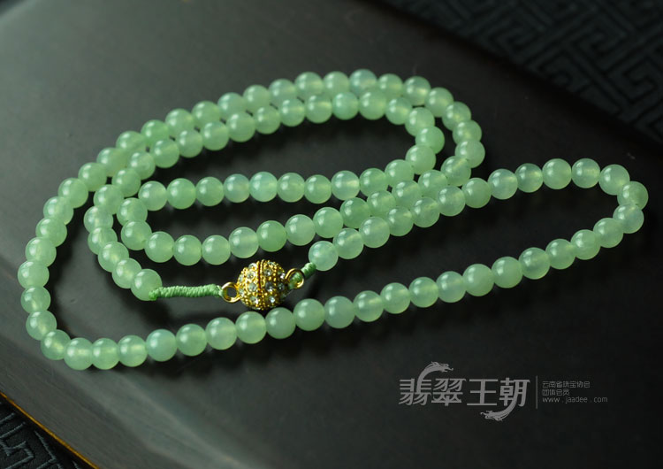 冰种绿晴缅甸翡翠项链