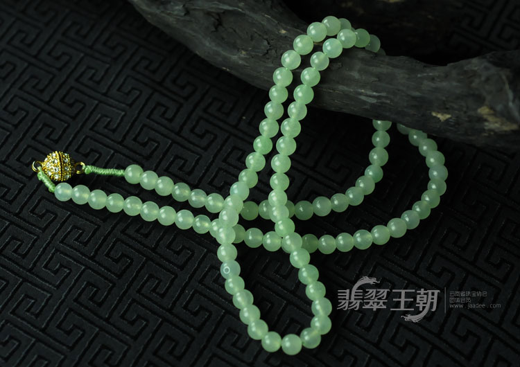 冰种绿晴缅甸翡翠项链