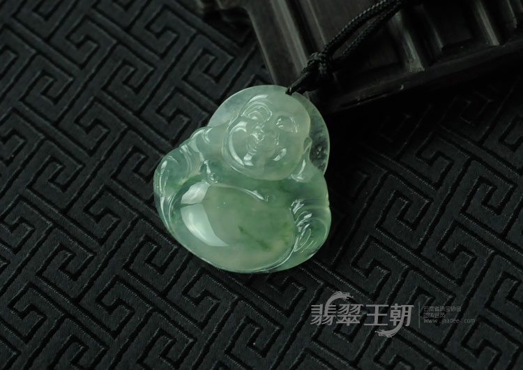 冰种飘花缅甸翡翠玉佛挂件
