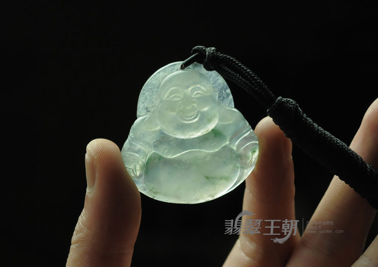 冰种飘花缅甸翡翠玉佛挂件