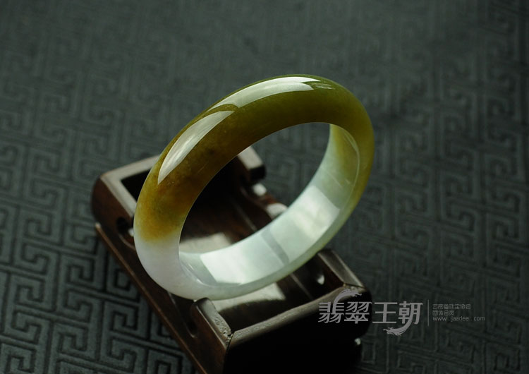 糯冰种紫罗兰黄翡缅甸翡翠手镯（61.5）