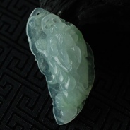 冰种蓝晴水缅甸翡翠金钱貔貅挂件