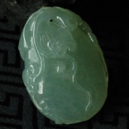 糯冰种晴水缅甸翡翠福瓜挂件