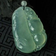 冰种晴水缅甸翡翠“节节高”挂件