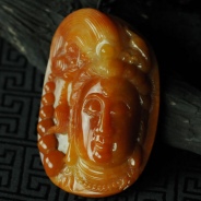 细糯种红翡缅甸翡翠观音头挂件