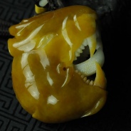细糯种红翡缅甸翡翠兽头手玩