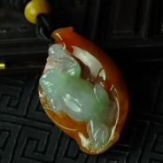 糯冰种红翡缅甸翡翠青蛙挂件