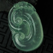 玻璃种晴水缅甸翡翠如意挂件