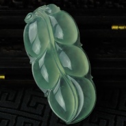 冰玻种晴水缅甸翡翠叶子挂件