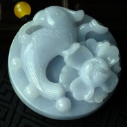 细糯种紫罗兰缅甸翡翠“喜富贵”挂件