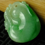 糯冰种飘翠缅甸翡翠如意挂件