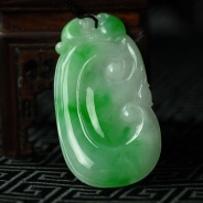 糯冰种翠色缅甸翡翠如意挂件