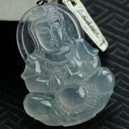 玻璃种缅甸翡翠观音挂件