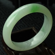 糯冰种飘翠缅甸翡翠手镯（57.9）
