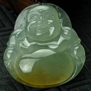 高冰种黄翡缅甸翡翠玉佛挂件