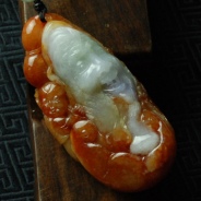 细糯种三彩缅甸翡翠天伦之乐手玩件