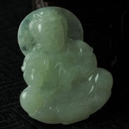 细糯种晴水缅甸翡翠观音挂件