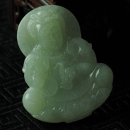 细糯种晴水缅甸翡翠观音挂件