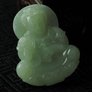 细糯种晴水缅甸翡翠观音挂件