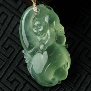 玻璃种晴底缅甸翡翠代代封侯挂件
