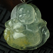 冰玻种飘翠缅甸翡翠玉佛挂件