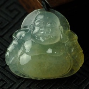 冰玻种飘翠缅甸翡翠玉佛挂件