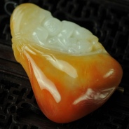 糯冰种红黄翡缅甸翡翠代代封侯挂件