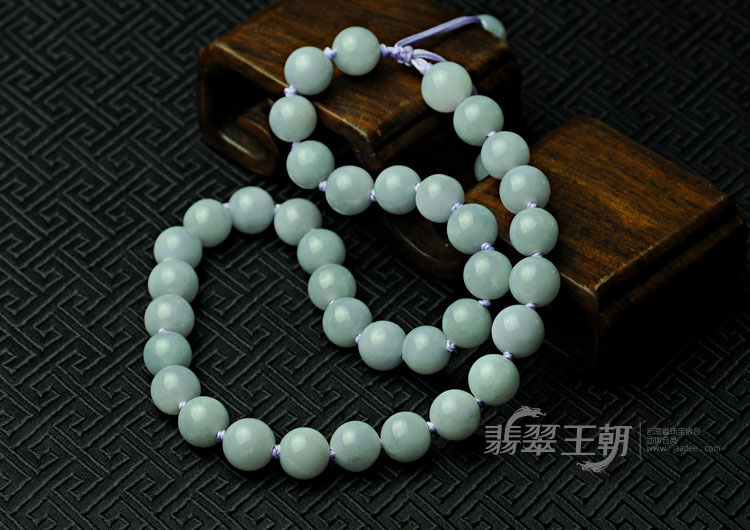 糯冰种紫罗兰缅甸翡翠项链