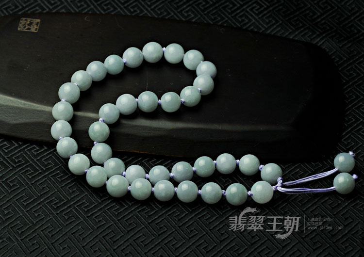 糯冰种紫罗兰缅甸翡翠项链