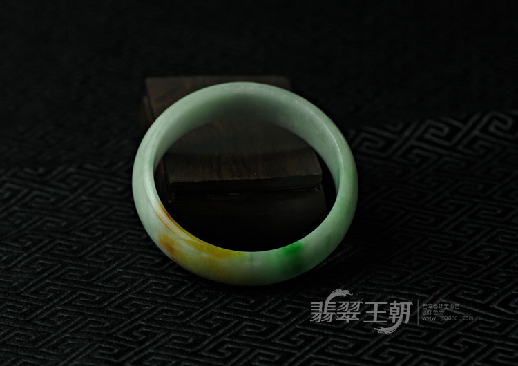 细糯种黄加绿缅甸翡翠手镯（57.9）
