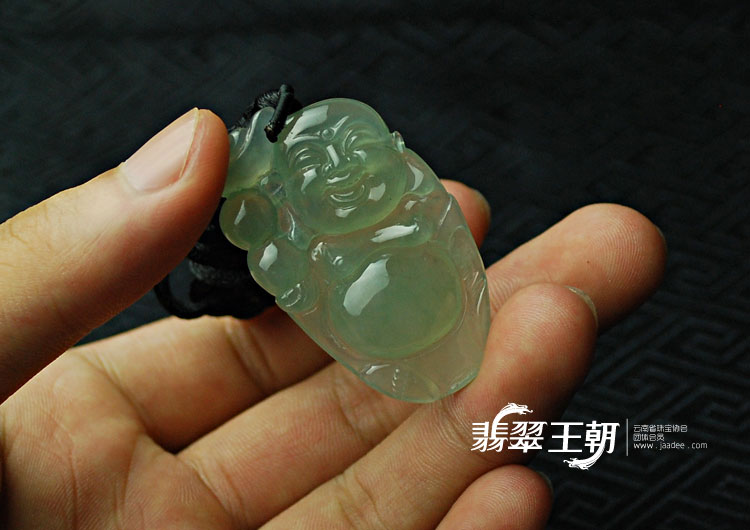 冰种晴水缅甸翡翠逍遥佛挂件