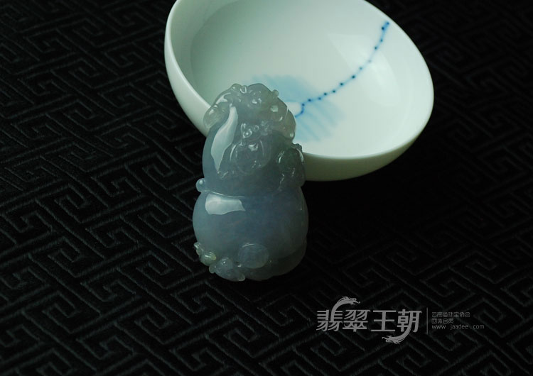 糯冰种紫罗兰缅甸翡翠福禄寿挂件
