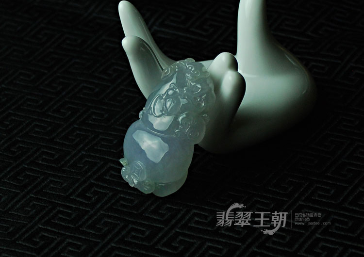 糯冰种紫罗兰缅甸翡翠福禄寿挂件