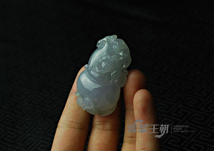 糯冰种紫罗兰缅甸翡翠福禄寿挂件