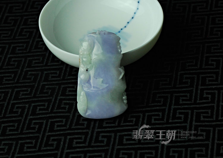 糯冰种紫罗兰缅甸翡翠节节高挂件