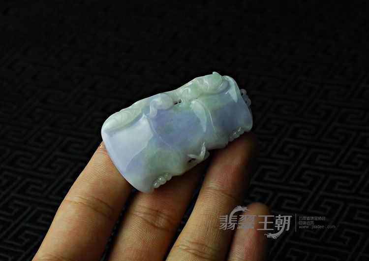 糯冰种紫罗兰缅甸翡翠节节高挂件