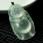 玻璃种缅甸翡翠站佛挂件
