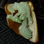 细糯种黄翡缅甸翡翠鹦鹉挂件