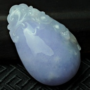 糯冰种紫罗兰缅甸翡翠福瓜挂件