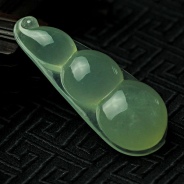 冰种晴水缅甸翡翠四季财豆挂件